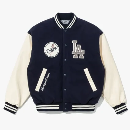 LA Dodgers Navy Blue Varsity Baseball Jacket