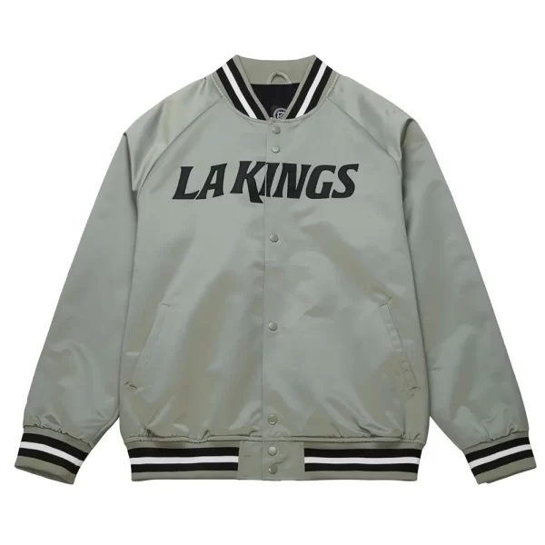 LA Kings Current Logo Lightweight Gray Satin Jacket