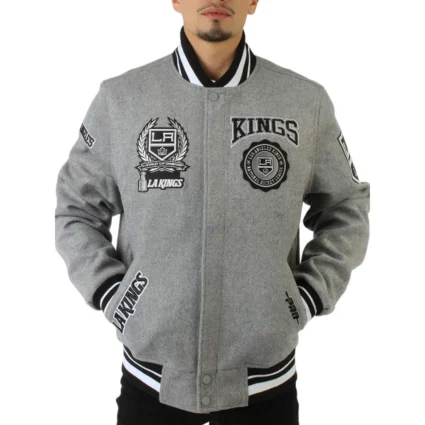 LA Kings Gray Wool Varsity Jacket