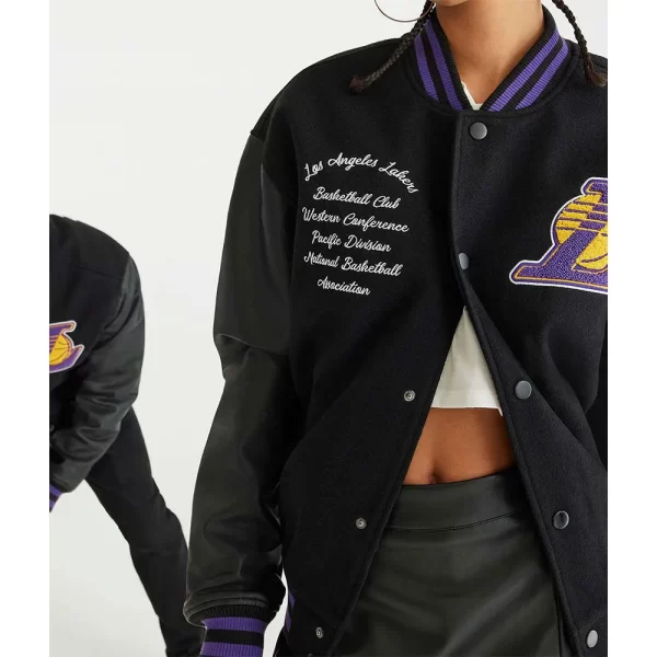 LA Lakers Basketball Black Varsity Jacket