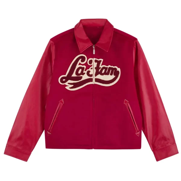 La Fam Red Varsity Wool Jacket