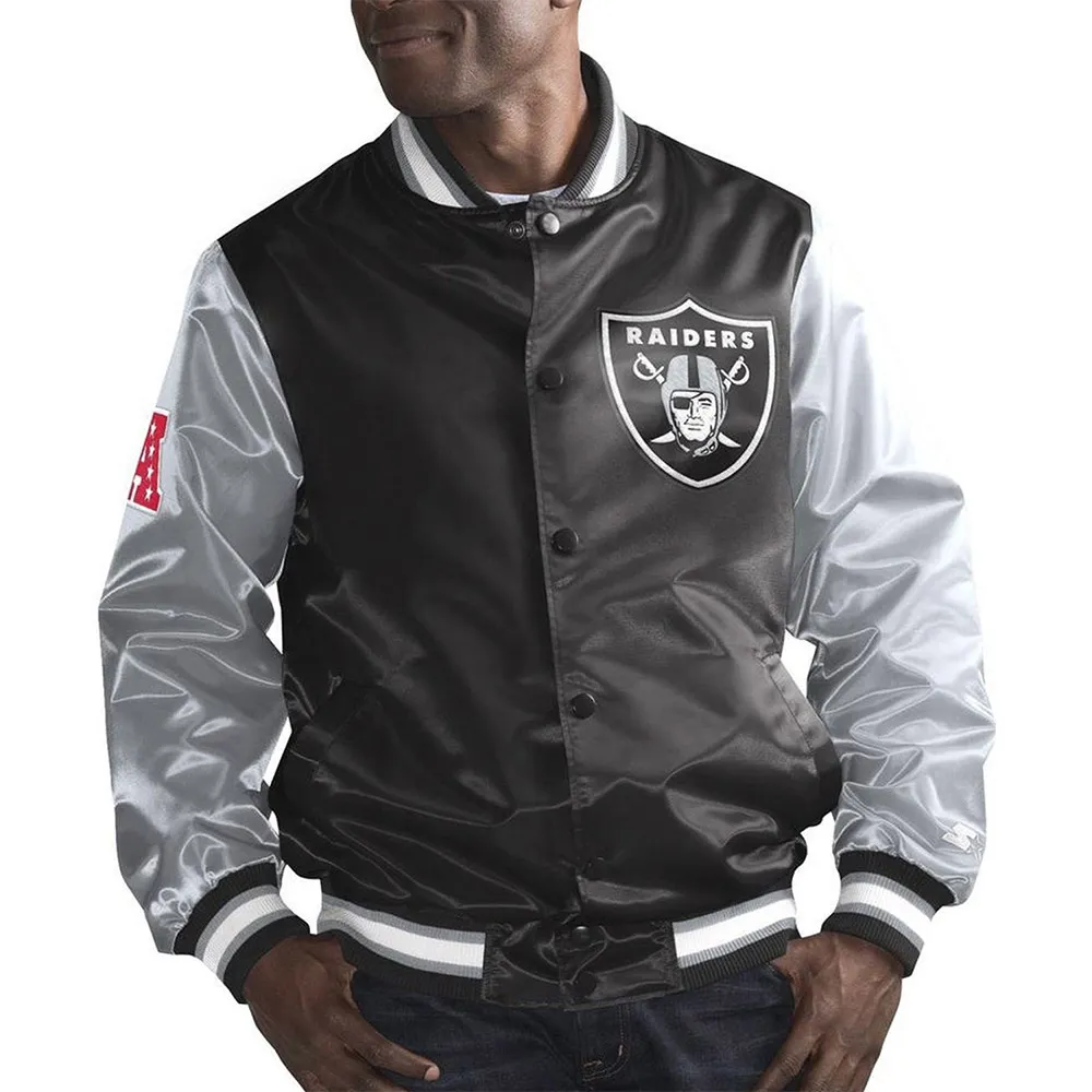 Las Vegas Raiders Black and Silver Satin Jacket