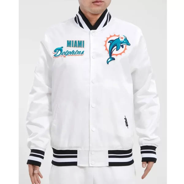 Miami Dolphins Retro Classic Rib Satin Jacket