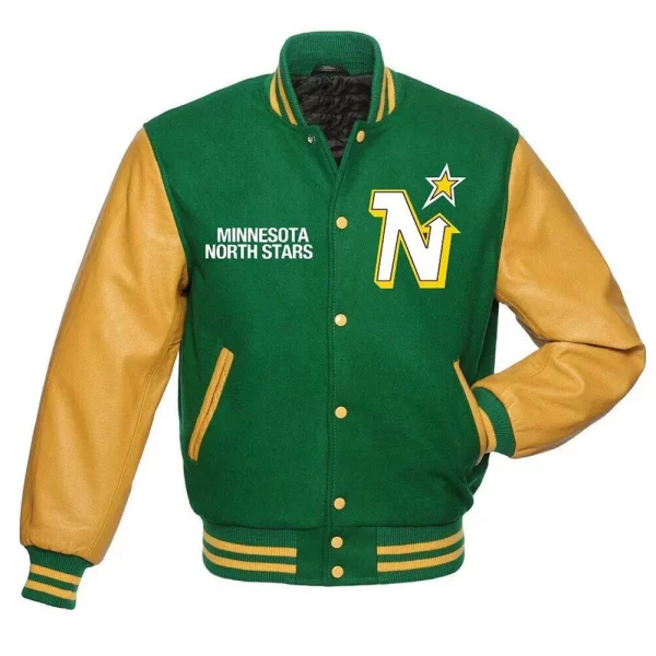 Minnesota North Stars Green and Gold Wool Varsity Jacket