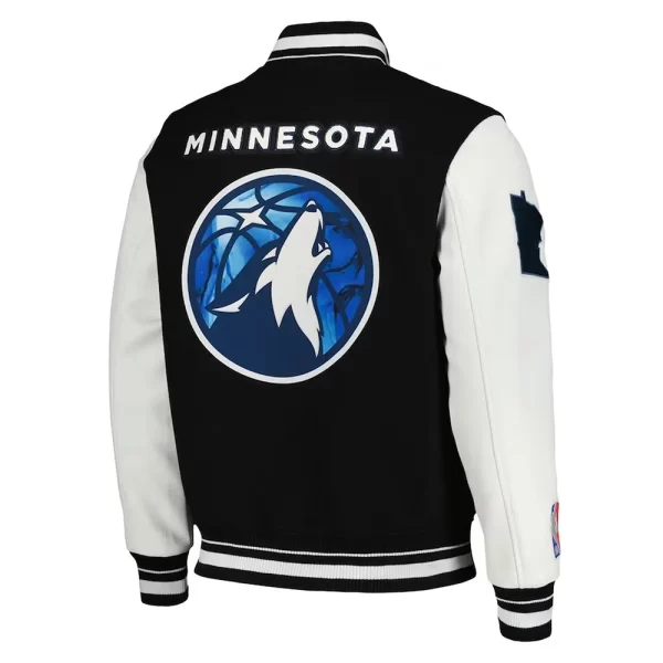 Minnesota Timberwolves 2024 City Edition Varsity Black & White Wool Jacket