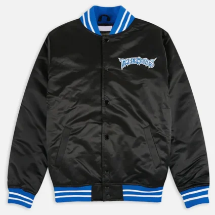 Minnesota Timberwolves Heavyweight Black Satin Jacket