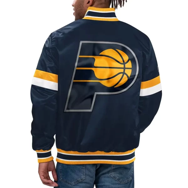 Navy Indiana Pacers Home Game Full-Snap Satin Jacket