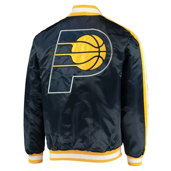 Navy The Offensive Indiana Pacers Varsity Satin Full-Snap Jacket