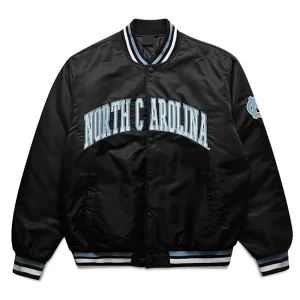 North Carolina Bomber Black Satin Jacket