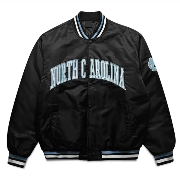 North Carolina Bomber Black Satin Jacket