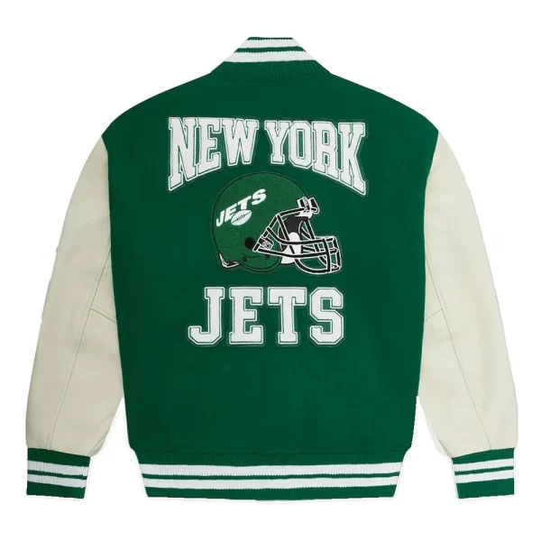 OVO New York Jets Green and White Varsity Wool Jacket