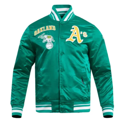 Oakland Athletics Retro Classic Rib Satin Jacket