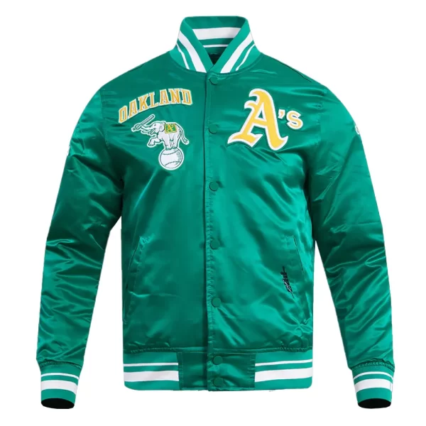 Oakland Athletics Retro Classic Rib Satin Jacket