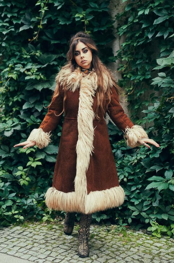 Penny Lane Lamb Fur Hippie Bohemian Trophy LeatherCoat