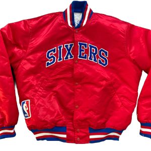 Philadelphia 76ers Sixers Satin Starter Bomber Jacket