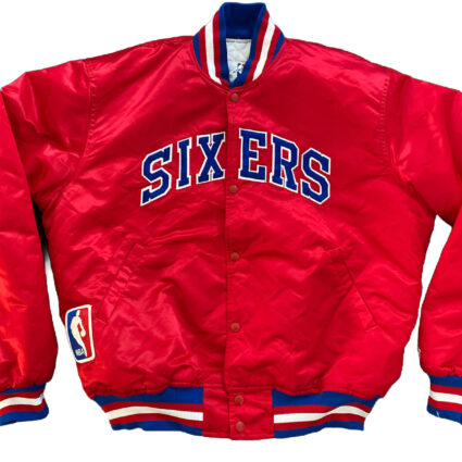 Philadelphia 76ers Sixers Satin Starter Bomber Jacket