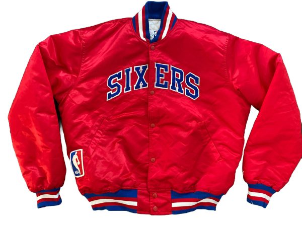 Philadelphia 76ers Sixers Satin Starter Bomber Jacket