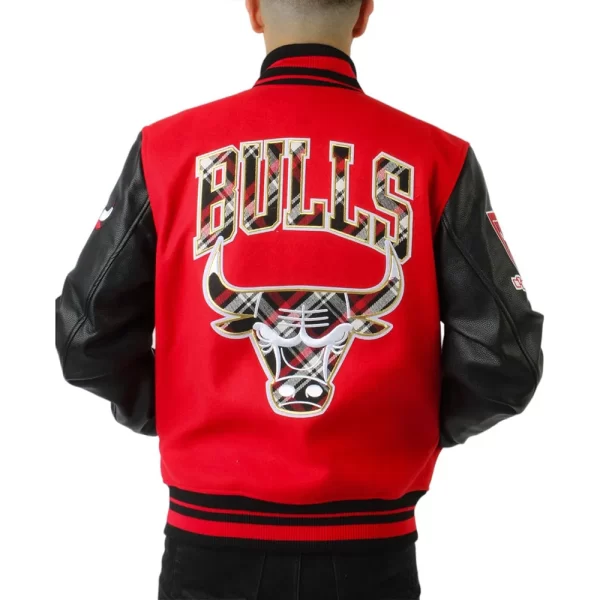 Plaid Patches Chicago Bulls Red & Black Varsity Wool Jacket