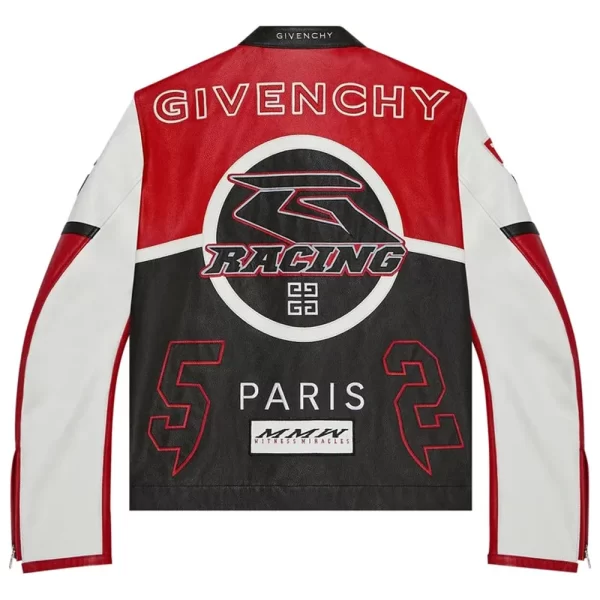 Racing Givenchy Motorcycle Red and Black Leather Jacket