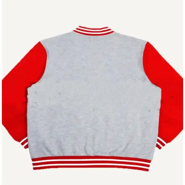 Ranboo Genloss Red and Gray Fleece Varsity Jacket