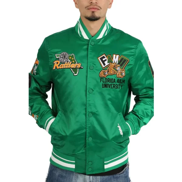 Rattlers Florida A&M University Green Satin Jacket