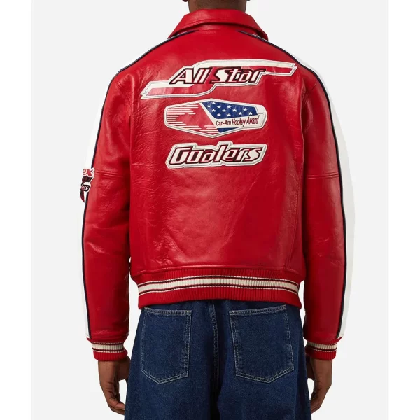 Red All Star Varsity Leather Jacket