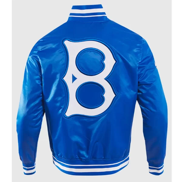 Retro Brooklyn Dodgers Classic Rib Full-Snap Satin Jacket