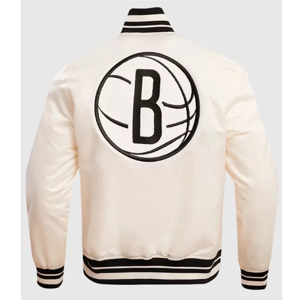 Retro Brooklyn Nets Classic Rib Full-Snap Satin Jacket