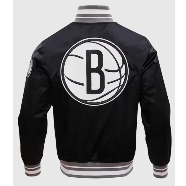 Retro Brooklyn Nets Classic Rib Full-Snap Satin Jacket