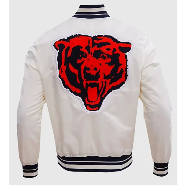 Retro Chicago Bears Classic Rib Full-Snap Satin Jacket