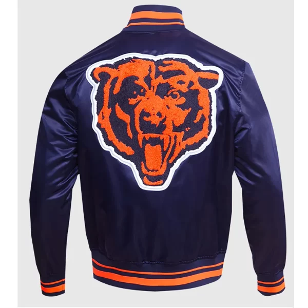 Retro Chicago Bears Classic Rib Full-Snap Satin Jacket