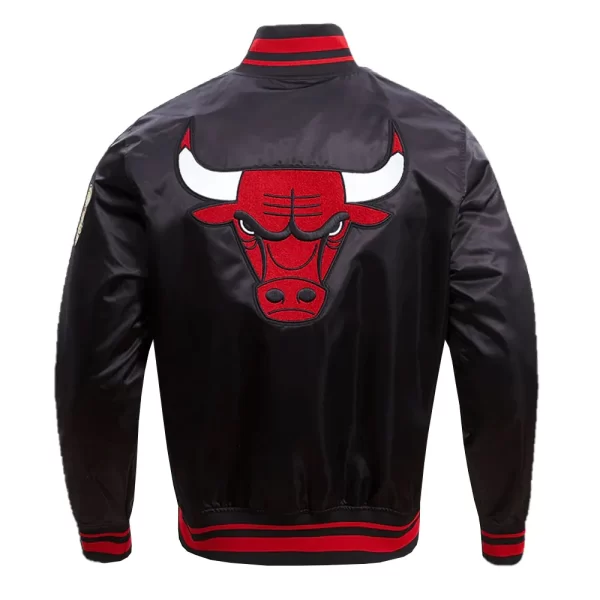 Retro Chicago Bulls Classic Rib Satin Full-Snap Jacket