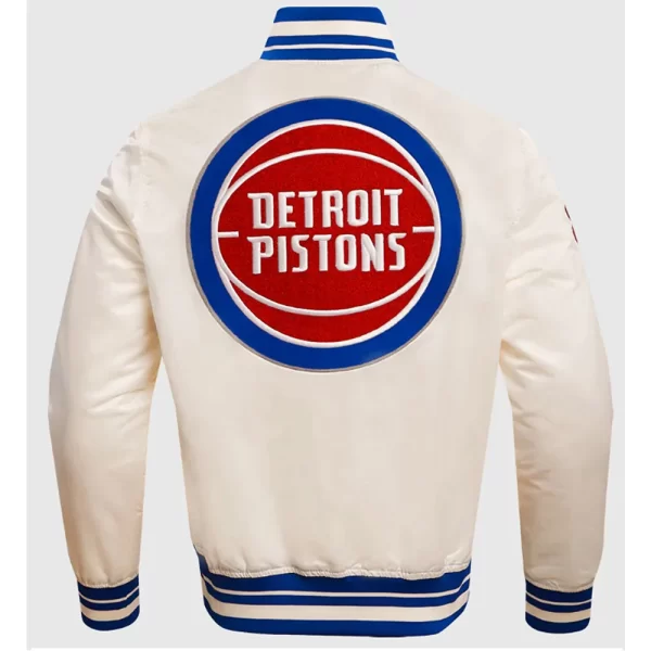 Retro Detroit Pistons Classic Rib Full-Snap Satin Jacket