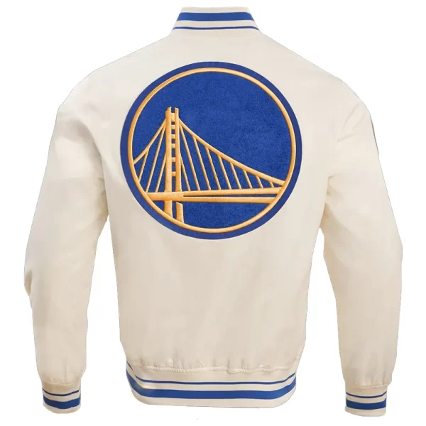 Retro Golden State Warriors Classic Rib Full-Snap Satin Jacket