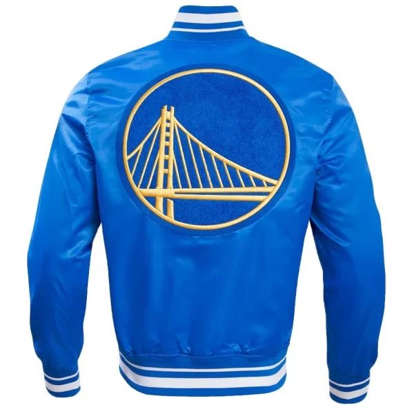 Retro Golden State Warriors Classic Rib Full-Snap Satin Jacket