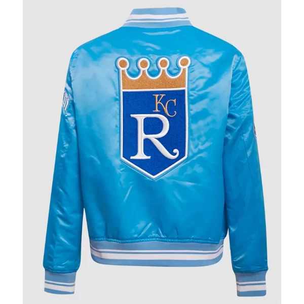 Retro Kansas City Royals Classic Rib Full-Snap Satin Jacket