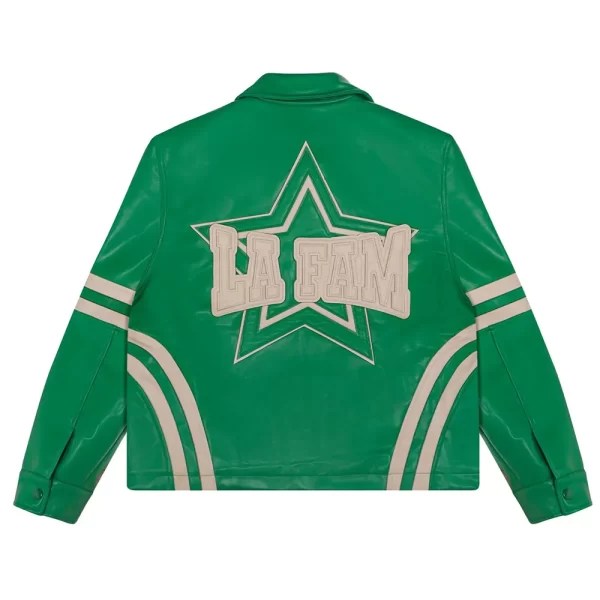 Retro La Fam Full-Zip Leather Varsity Jacket