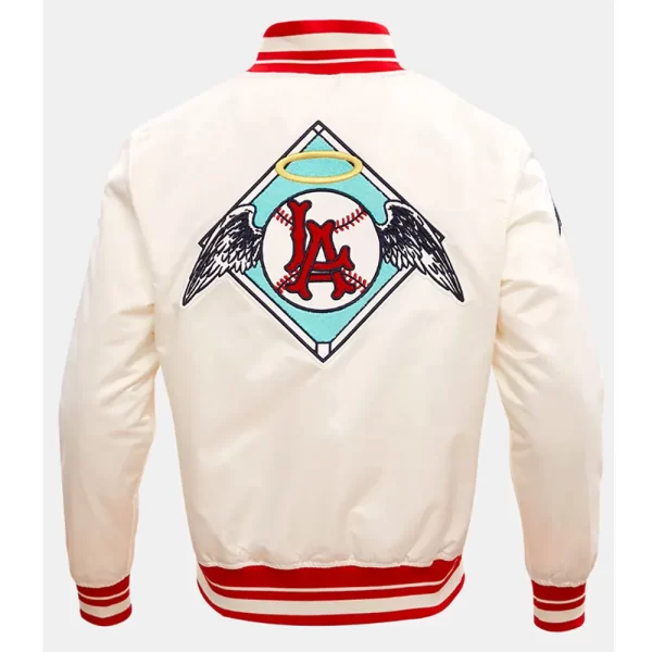 Retro Los Angeles Angels Classic Rib Full-Snap Satin Jacket