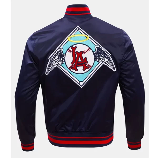 Retro Los Angeles Angels Classic Rib Full-Snap Satin Jacket