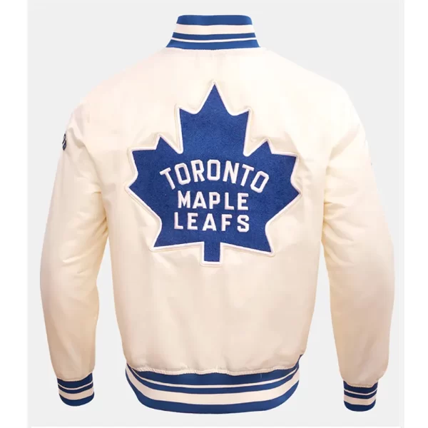 Retro Toronto Maple Leafs Classic Rib Full-Snap Satin Jacket