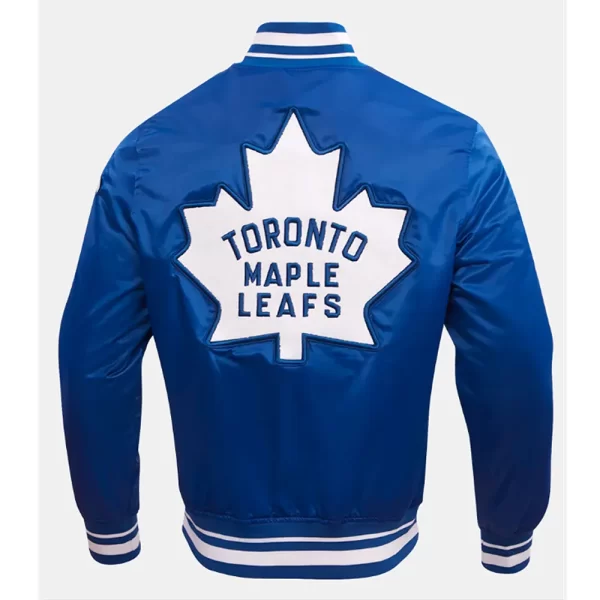 Retro Toronto Maple Leafs Classic Rib Full-Snap Satin Jacket