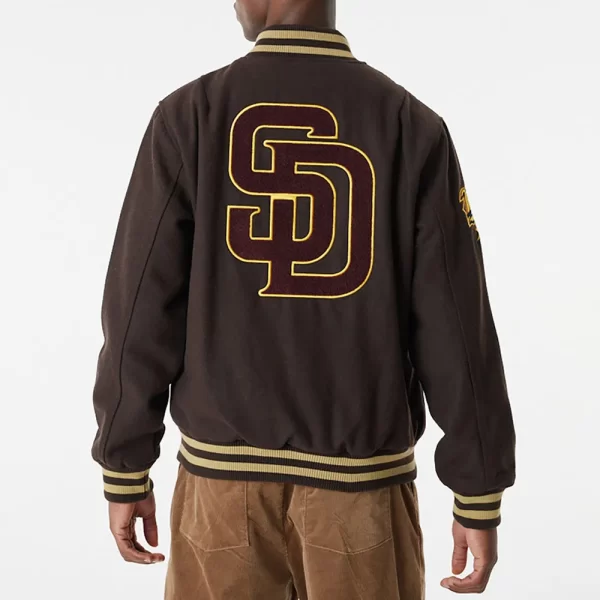 San Diego Padres Varsity Full-Snap Wool Brown Jacket