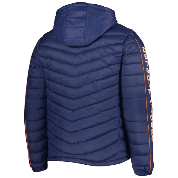 Splitter Soft Down Touch Detroit Tigers Blue Puffer Hoodie Jacket