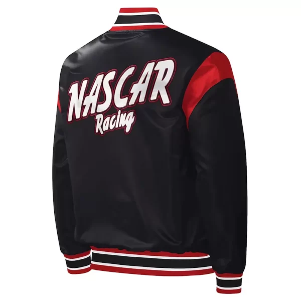 Starter Black NASCAR Force Play Satin Varsity Jacket