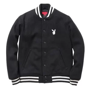 Supreme Playboy Black Varsity Wool Jacket