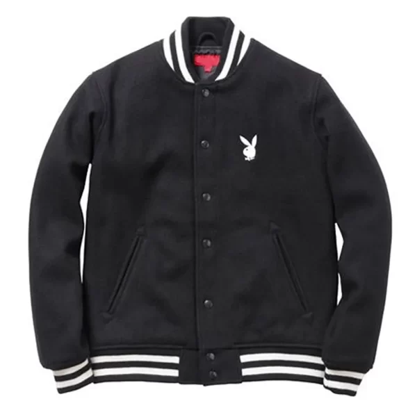 Supreme Playboy Black Varsity Wool Jacket