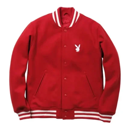 Supreme Playboy Red Varsity Wool Jacket