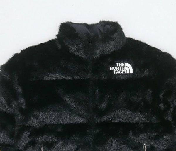 The North Face Faux Fur Nuptse Black Jacket