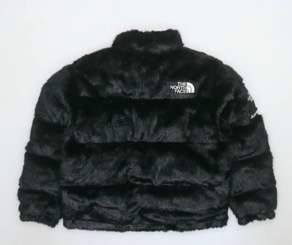 The North Face Supreme Faux Fur Nuptse Black Jacket