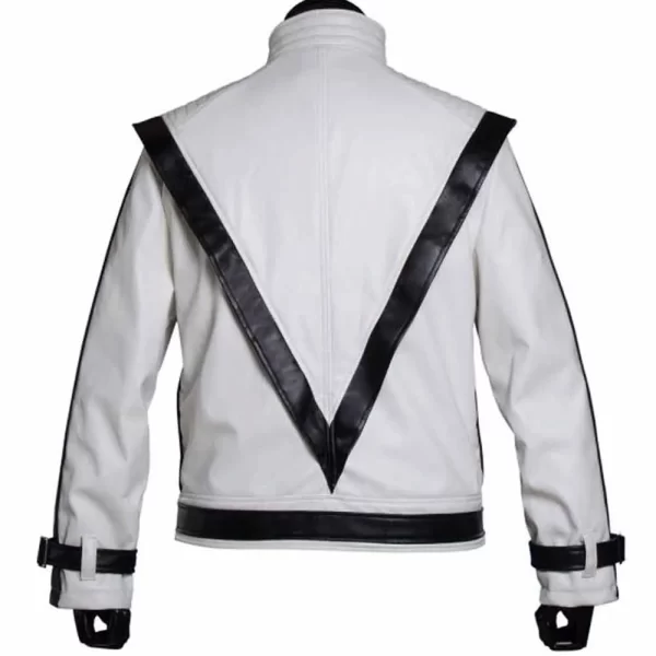 Thriller Michael Jackson Black Striped White Leather Jacket